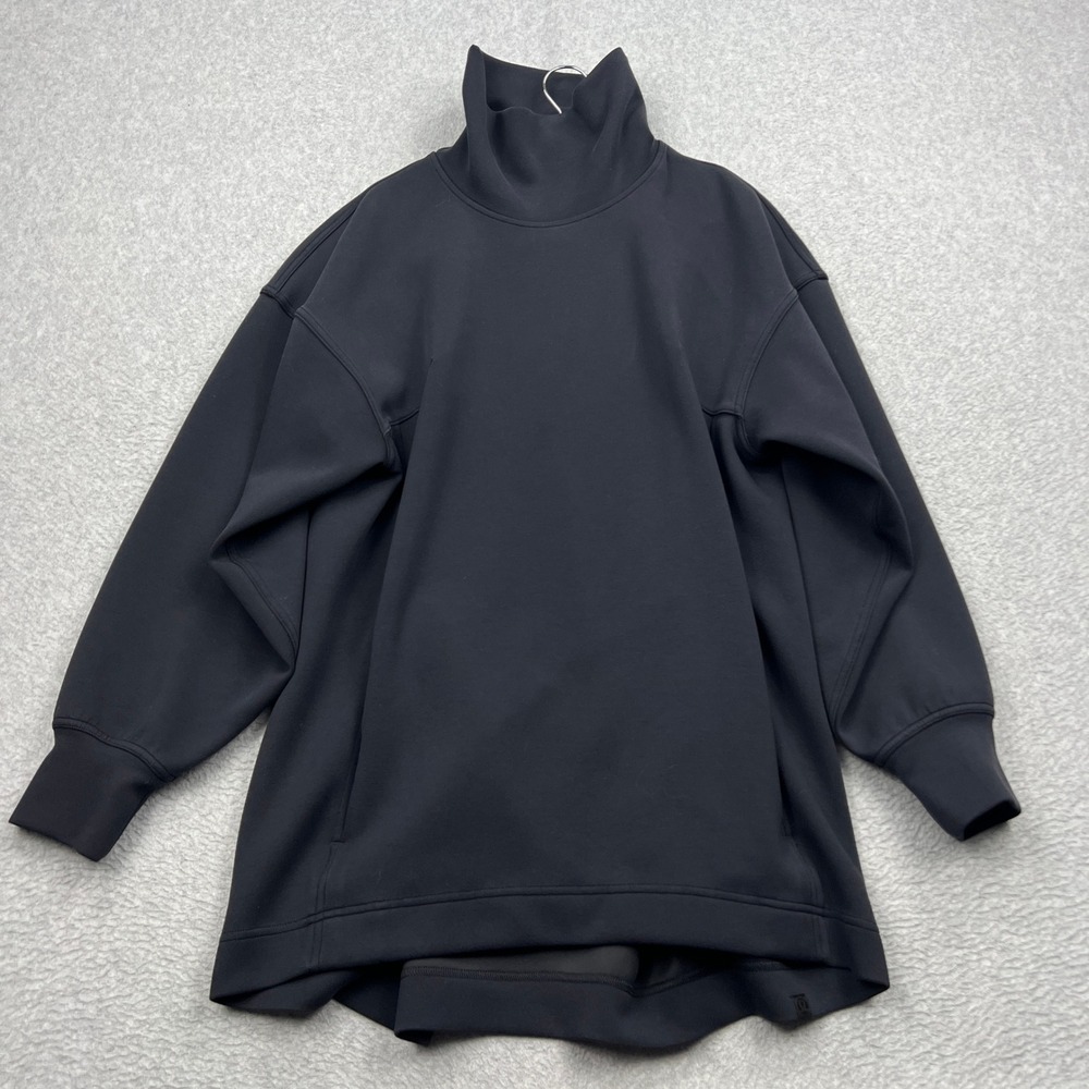 Lululemon Modal-Blend Turtleneck Tunic Womens 8 Black Relaxed Pullover W3FLGS